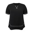 thumbnail image 5 of GRACE & GRANDEUR Women's Plus Size Summer T-Shirts Short Sleeve Crew Neck Loose Casual Knit Blouse Tops 3X Black, 5 of 7