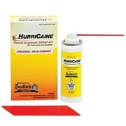 HurriCaine Wild Cherry Topical Benzocaine 20% Oral Anesthetic Spray, 2 Oz.