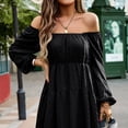 thumbnail image 3 of Vestido de manga larga elegante para mujer, vestido corto de gasa, mini vestidos de fiesta, 3 of 6