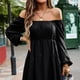 thumbnail image 3 of Vestido de manga larga elegante para mujer, vestido corto de gasa, mini vestidos de fiesta, 3 of 6
