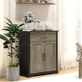 thumbnail image 2 of HOMCOM Armoire de Rangement Buffet avec Étagère Réglable Noir, 2 of 10