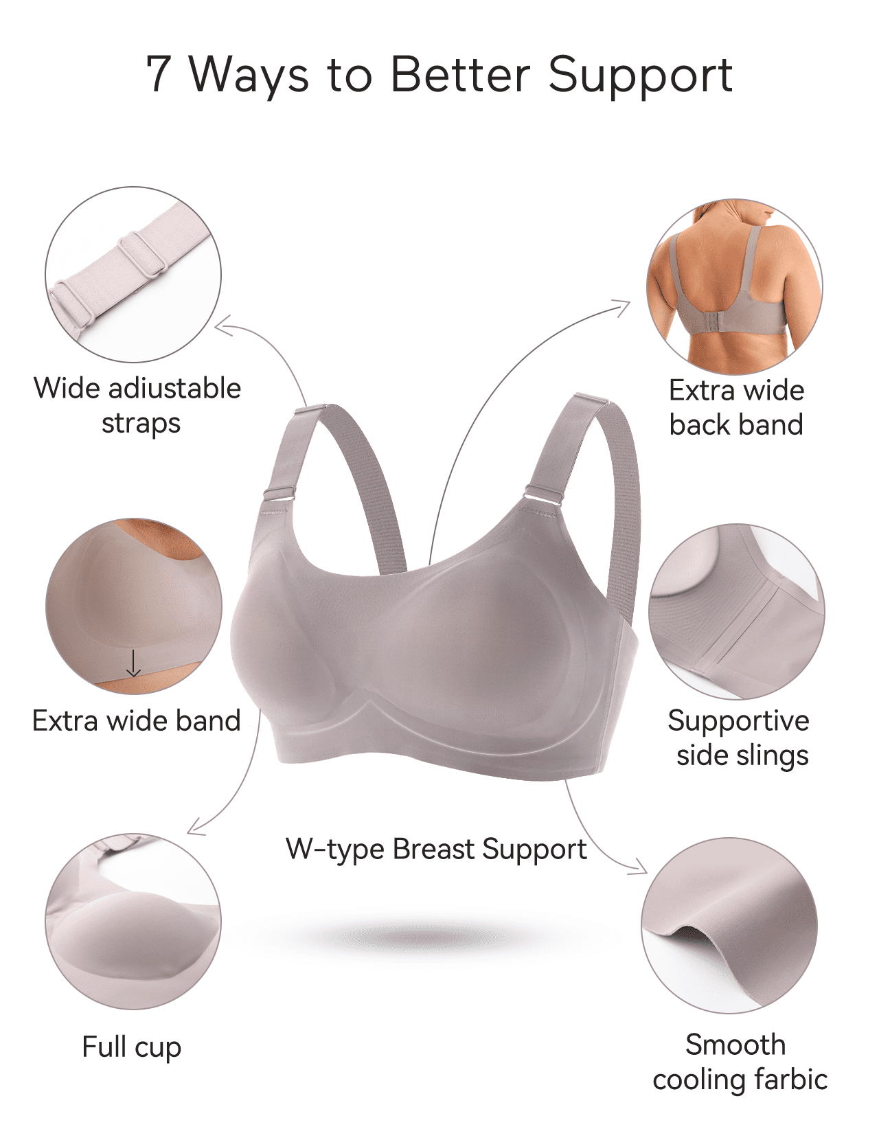 Momcozy Seamless Bra for Women, Wireless Invisible Support Bra, Comfortable Soft Adjustable, Light Curry