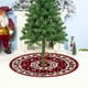 thumbnail image 1 of Falda para Árbol de Navidad de 90 Cm | Base de Poliéster Rojo con Estampado de Estrellas Doradas | Tapete Decorativo Duradero para Árbol de Navidad | Protege El Suelo de La Savia de Las Agujas de Pin, 1 of 6