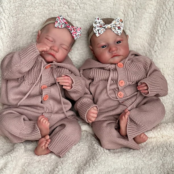 19 inch 48cm twin baby dolls with soft cotton body realistic baby dolls