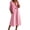 Pink#Button Down Midi Shirt Dress, variant on aohooy Women Roll-up Long Sleeve Button Down Shirt Midi Dress Loose A-Line T Shirt Dress Notch V Neck Tunic Dresses with Pockets Beige,L