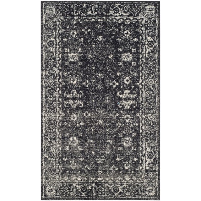 Safavieh EVK270K-9 Evoke Collection Charcoal and Ivory Area Rug, 9' x 12'')