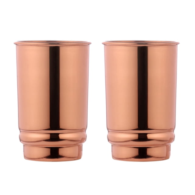 Juego de 2 vasos de cobre puro de 350 ml (11,8 onzas líquidas)