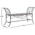 thumbnail image 6 of SAFAVIEH Adina Outdoor Patio Wrought Iron Garden Bench, Rustic Brown, 6 of 7