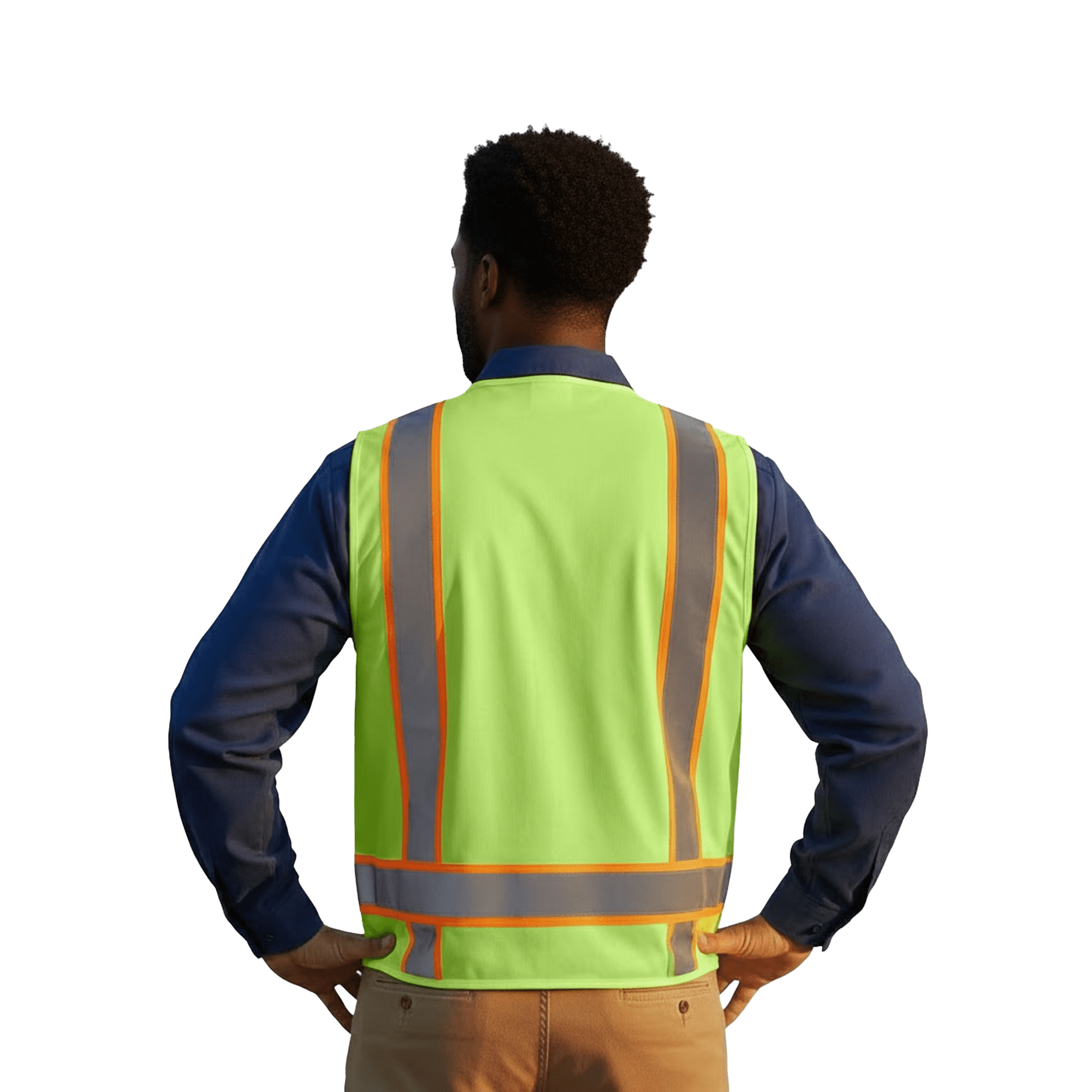 Zfeel Hi-Vis Safety Vest with Reflective Strips for Emergency, Neon Yellow and Neon Orange, 4-Pack, S