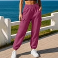 thumbnail image 3 of Iyufng Women Cargo Jogger Sweatpants Elastic High Waist Ribbed Ankle Cuff Loose Casual Pants with Pockets, 3 of 4