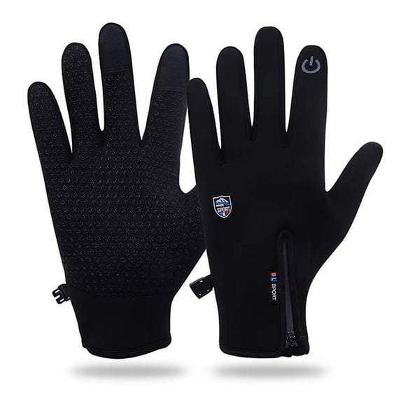 AIGIA Winter Warm Gloves Men Women Cycling Working Windproof Waterproof PU Leather Touchscreen Cold Weather Driving Gloves