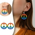 thumbnail image 3 of CILENON Pearl Hippie Vintage Earrings Earrings Earrings Tie Pendant Earrings Rainbow Hippie Earrings Earrings (Multi-color,One Size), 3 of 5