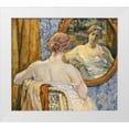 thumbnail image 3 of Theo Van Rysselberghe 4x14 White Modern Wood Framed Wall Art Titled - Woman In a Mirror, 3 of 5
