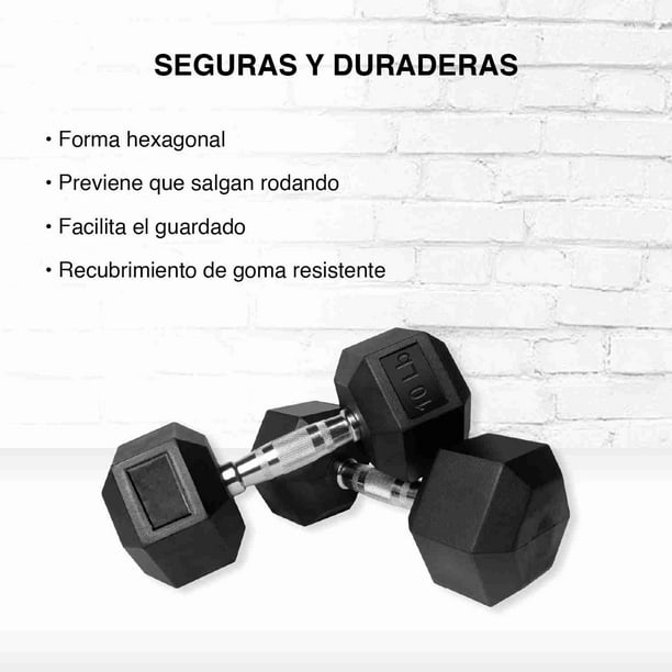Par De Mancuernas Pesas Hexagonales 10 Lb SVELFIK HEXS-01 Bodega