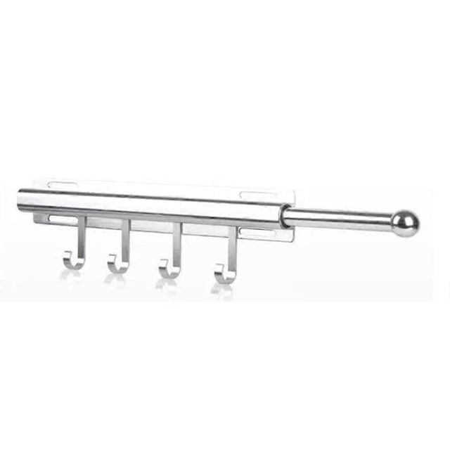 12 Inch Valet Rod for Closets Pull Out Closet Valet Rod Slide Out with 4 Hooks Pull Out Clothes Hanger Closet