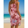 thumbnail image 3 of ZOELNIC Women's Boho Turtle Print Midi Dress Sleeveless Crew Neck, Summer Casual Beach Dress, S, 3 of 4
