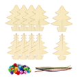 thumbnail image 2 of Christmas Tree Wood Slices Painting Set Unfinished DIY Paint Set for Party Favor 5pcs Set, 2 of 8