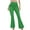 Green, variant on Aoochasliy Womens Pants Casual Ladies Mesh Sheer Solid Color Elastic Flared Pants