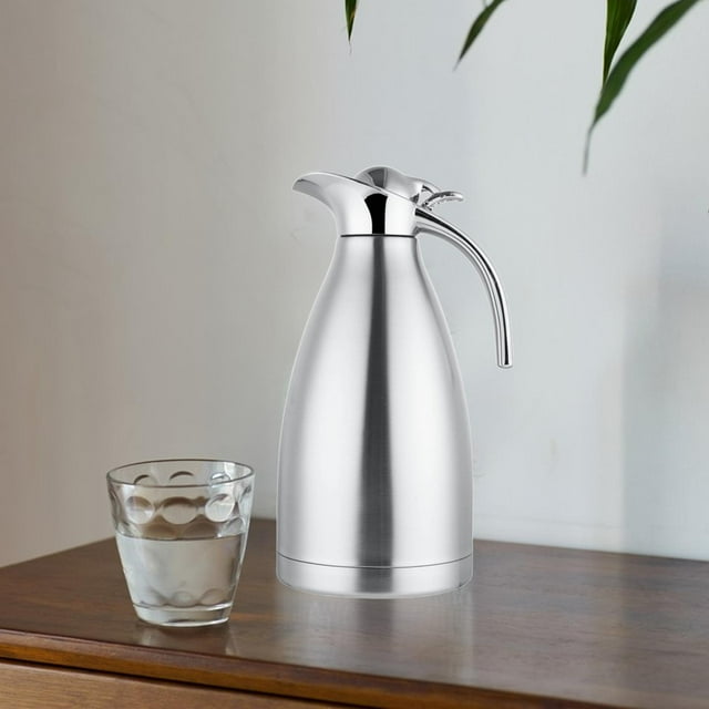 Carafe à Café Thermique en Acier Inoxydable avec Couvercle Scellé pour Boisson Limonade Boisson 2 L