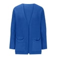 thumbnail image 5 of UYISJ Women's Oversized Cardigan Casual Long Sleeve Sweater Loose V Neck Open Front Outerwear Soft Knit Sweaters with Pockets Blue S, 5 of 6