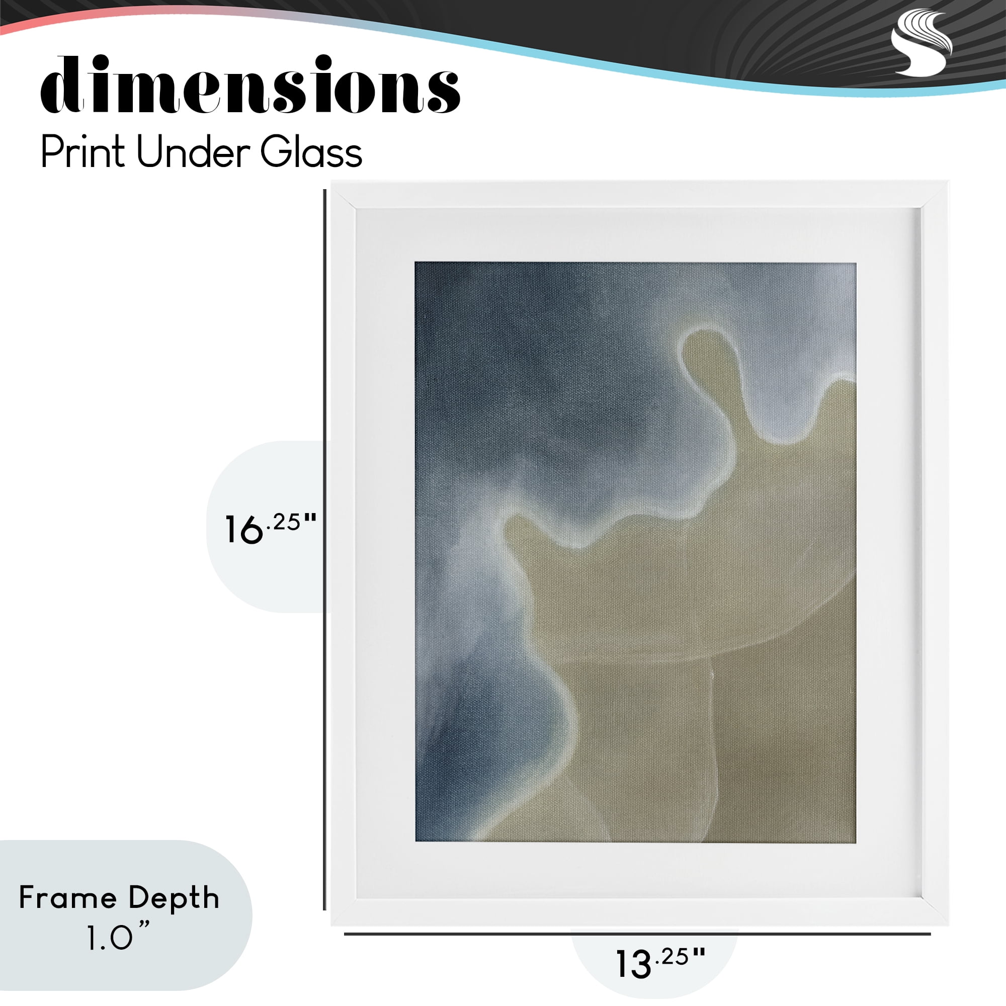 Stupell Industries Turning The Tides Abstract White Framed Print Under Glass, design by Grace Popp