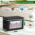 thumbnail image 5 of Homsorout Storage Bins with Lids, Fabric Cube Storage Organizer Bins with Window, Foldable Storage Baskets with Handle, Closet Organizers and Storage Boxs for Cloth, Toys, Books, DVDs, 3 Pcs, Black, 5 of 7