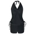 thumbnail image 5 of Womens Bikini Swimsuit Thong String Two Piece Swimwear High Waist Bottom Tummy Control Bathing Suit Beach Vacation, 5 of 6