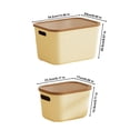 thumbnail image 5 of bestolf Storage Box with Handle And Lid Organizer Space Saving Stackable Container for Kitchen Bedroom Dormitory (Yellow S), 5 of 8