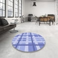 thumbnail image 3 of Ahgly Company Indoor Round Patterned Light Slate Blue Area Rugs, 4' Round, 3 of 6