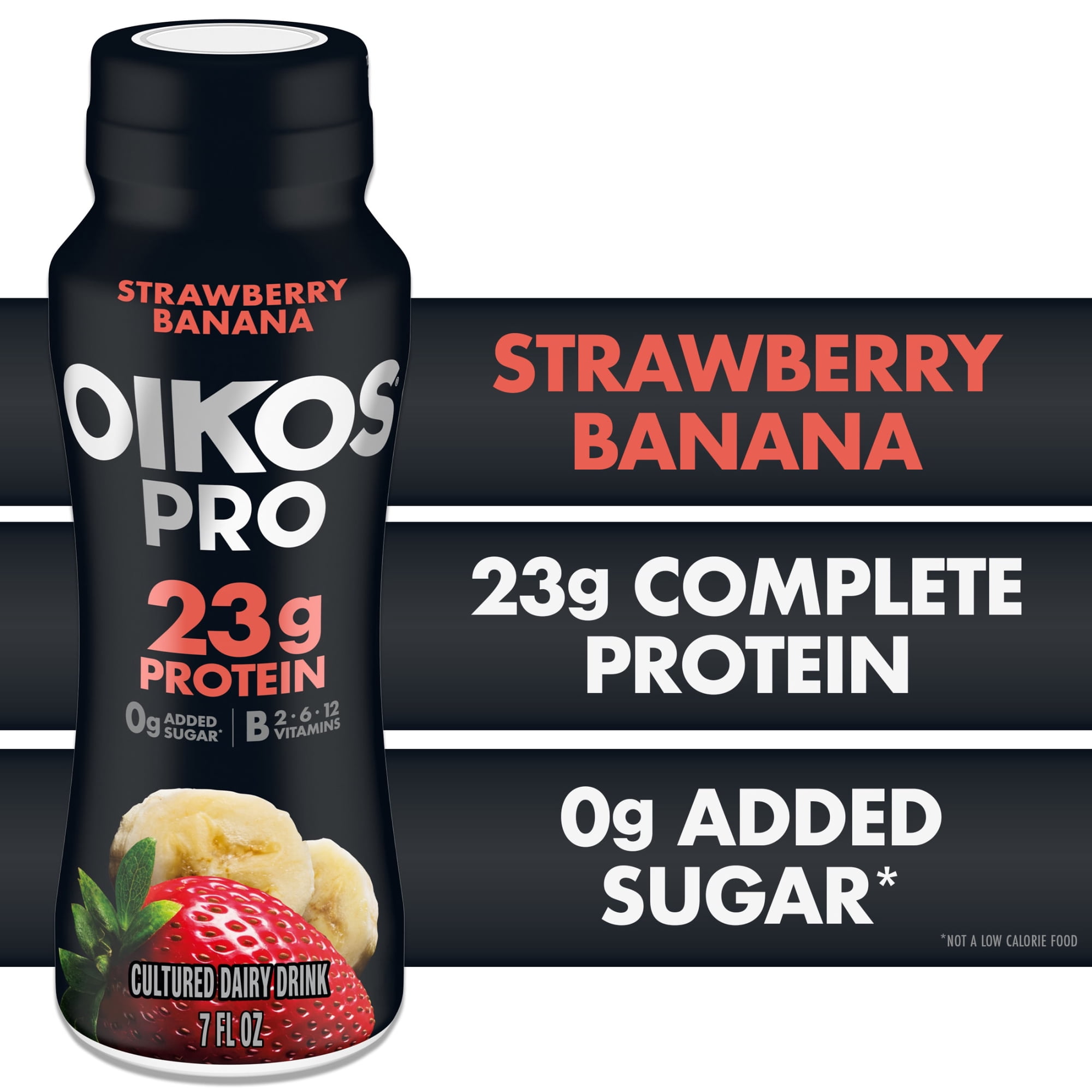 Oikos Pro 23g Protein Strawberry Banana Cultured Dairy Drink Bottle, 7 fl oz