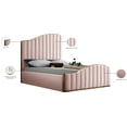 thumbnail image 5 of Maklaine Contemporary Solid Wood and Velvet Queen Bed in Pink, 5 of 5