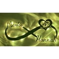 thumbnail image 3 of Handmadetneonsign Personalized Infinity Heart Rings Metal Wall LED Light, Couple Name Metal Sign, 3 of 5
