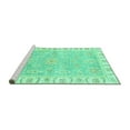 thumbnail image 2 of Ahgly Company Machine Washable Indoor Rectangle Oriental Turquoise Blue Traditional Area Rugs, 7' x 10', 2 of 4