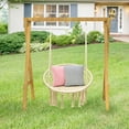 thumbnail image 4 of Gymax Hammock Chair Hanging Cotton Rope Macrame Swing Chair Indoor Outdoor Beige, 4 of 10