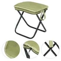 MEIBUTYUP Outdoor Folding Stool Lightweight Portable Camping Chair with Carbon Steel Frame and Olive Green Oxford Fabric