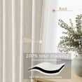 thumbnail image 5 of Cream Linen Blackout Curtains 102 Inch Length 2 Panels Set for Living Room Bedroom Back Tab Thermal Insulated 100 Black Out Linen Drapes Room Darkening Window Curtains, 5 of 10