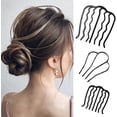 thumbnail image 5 of Hair Clip Hairpin Bun Chignon Pin Hair Fork French Hair Pins 4 Prong Hair Stick Bun Hair Holder Accessories for Women and Girls, 5 of 5