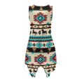 thumbnail image 5 of HELLHERO Asymmetric Beach Long Dress, Geometric Animal Pattern Round Neck Summer Sleeveless Dress, Side Pockets Non-Fade Sleeveless Sundress for Shopping Dating, 5 of 8