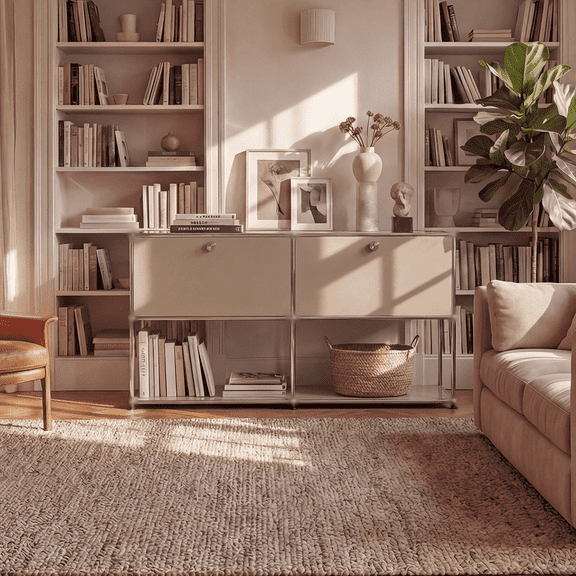 Modern Storage Cabinet with Flap Doors, for Living Room, Garage, Kitchen, Home Office
