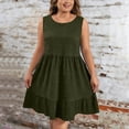 thumbnail image 3 of yillto Womens Plus Size T Shirt Dress Casual Short Short Sleeve V Neck Loose Summer Midi Dresses, 3 of 7