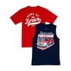 Way to Celebrate Boys Americana Short Sleeve T-Shirt and Tank Top, 2-Pack, Sizes 4-14/16 Husky