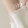 thumbnail image 3 of Floral Lace-Trim Gray Mid-Calf Socks for Women - Breathable Summer Cotton Socks for Warm Weather (One Size, 6 Pairs), 3 of 7