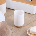 thumbnail image 3 of Bamboo-Based White Padang Vanity Bathroom Tumbler Cup - Ideal as Toothbrush Holder - 10 fl oz Capacity, 3 of 7