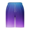 thumbnail image 5 of Brnmxoke Tie Dye Swim Trunks Men Big and Tall, Mens Swim Trunks Swim Shorts Quick Dry 5 inch Inseam Beach Shorts Trendy Gradient Printed Summer Holiday Beachwear with Pockets Purple,XXL, 5 of 6