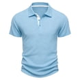 thumbnail image 5 of TAGOLD Mens Summer Short Sleeve Round-Neck Blouses & Shirts Color Ribbed Button Top, 5 of 5