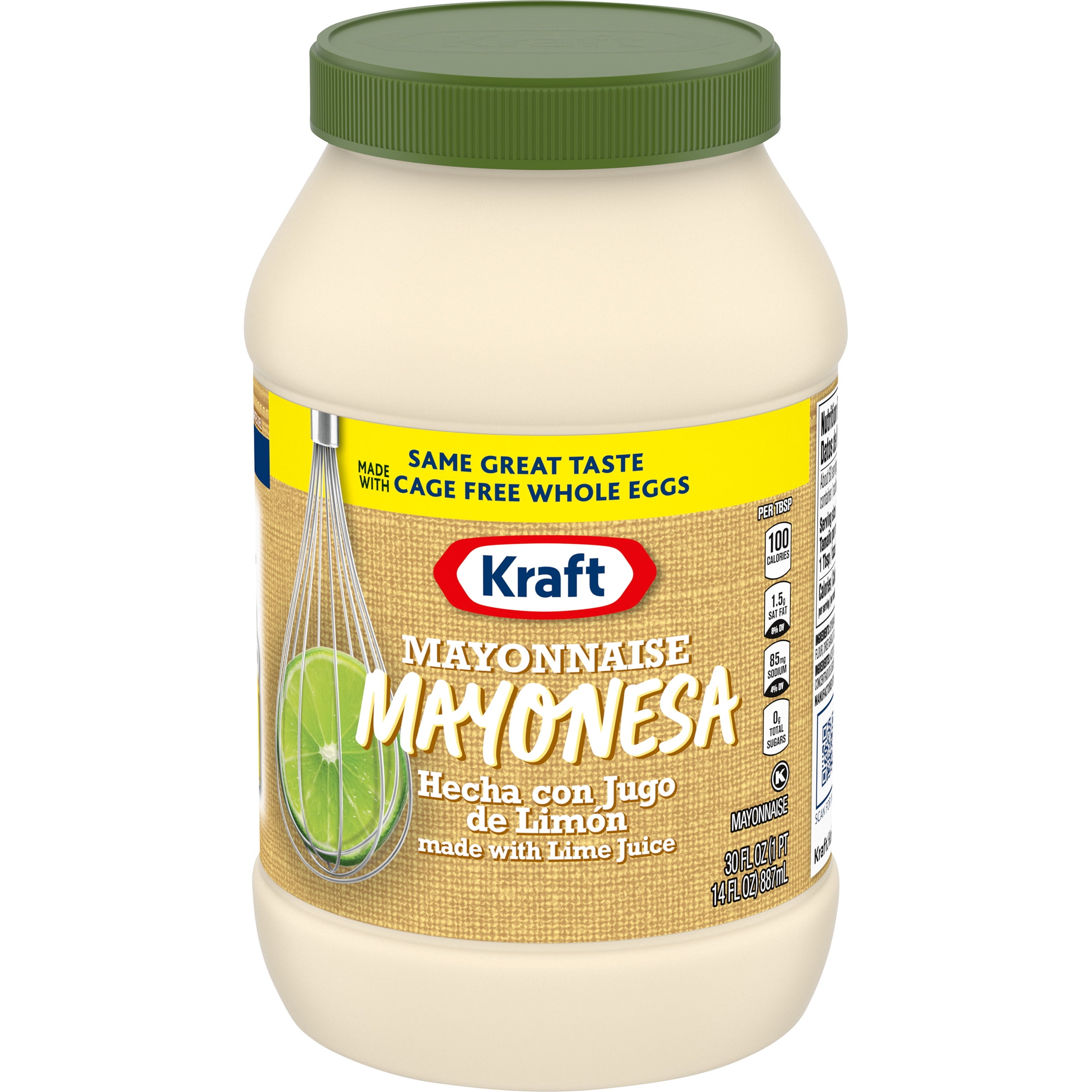 Kraft Mayonnaise with Lime Juice, 30 fl oz Jar