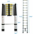 thumbnail image 5 of Telescopic Ladder 12FTAluminum Extension Ladder 3.8M Multi Purpose Ladder Anti-Slip Rubber Feet for Home Clean Household Daily Decorate Replace Bulb (330 Lb Capacity/150 kg ), 5 of 7