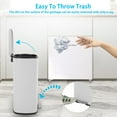 thumbnail image 4 of YEXJ 13 Gallon (50L) in Home Recycling Bin Kitchen Stainless Steel Recycling Bin with Lid Removable Inner Bucket Foot Pedal Soft Close for Office Home Kitchen Garbage Can Trash Bin-13 G-White, 4 of 8