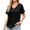 Black, variant on XZNGL Short Sleeve Shirts for Women Womens V-Neck Leopard Satin Short Sleeve Shirt Sleeve Top Short Sleeve V-Neck Top/Blouse Womens Short Sleeve Tops Women Short Sleeve Tops