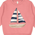 thumbnail image 3 of Inktastic Blue Striped Sailboat Nautical Toddler Sweatshirt, 3 of 4
